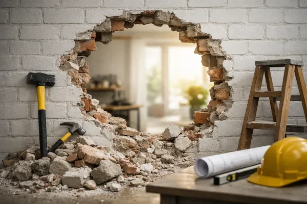 Muur doorbreken vergunning nodig?