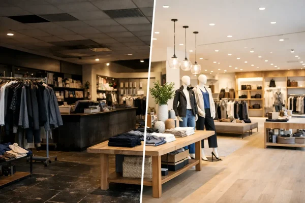 Voorbeeld winkelpand herinrichting resultaat